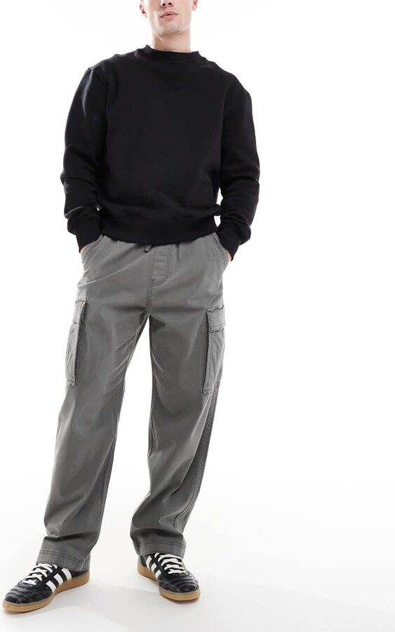 Hollister super baggy cargo pants in gray