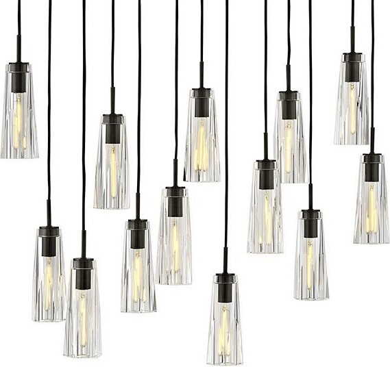 Fredrick Ramond Cosette Linear Chandelier in Black, Size: 13 light
