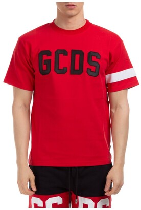 GCDS Logo Embroidered Crewneck T-Shirt - ShopStyle