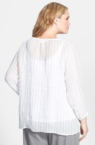 Thumbnail for your product : Eileen Fisher Wide Neck Boxy Linen Top (Plus Size)