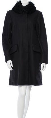 Marni Shearling Collar Knee-Length Coat