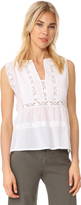 Thumbnail for your product : Love Sam Sleeveless Lace and Pintuck Blouse