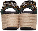 Thumbnail for your product : Marni Green Criss-Cross Platform Sandals