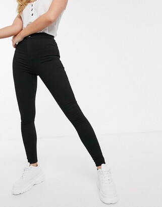Topshop Joni recycled cotton jeans in black - ShopStyle
