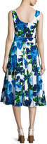 Thumbnail for your product : Samantha Sung April Floral-Print Sleeveless Dress, Blue/Multi