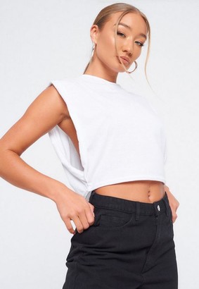 Missguided White Wide Sleeveless Top