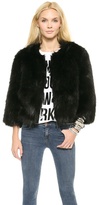 Thumbnail for your product : DKNY Faux Fur Cropped Collarless Jacket