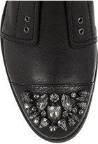 Thumbnail for your product : Jimmy Choo Hatcher Crystal-embellished Leather Ankle Boots - Black