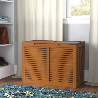 Aqua Teak 2 Section Laundry Sorter