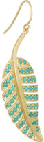 Thumbnail for your product : Jennifer Meyer 18-karat gold turquoise leaf earrings