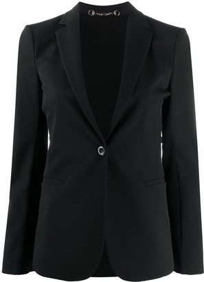 Gucci Knitted-Panel Fitted Blazer