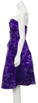 Thumbnail for your product : Oscar de la Renta Strapless Silk Dress w/ Tags Violet