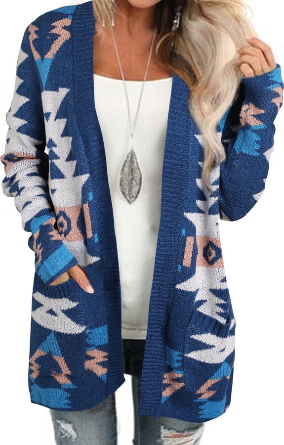 Chiaramente Knitted Cardigan blue cable stitch casual look Fashion Knitwear Knitted Cardigan 