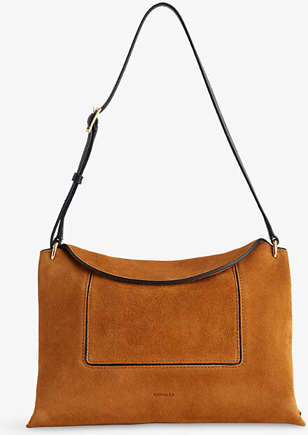 Wandler Womens Cognac Suede Penelope Slouch Suede Shoulder Bag