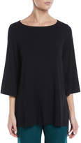 Thumbnail for your product : Eileen Fisher Viscose Jersey 3/4-Sleeve High-Low Top