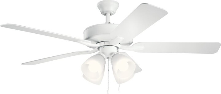 52" Kichler Basics Pro Premier Matte White LED Ceiling Fan