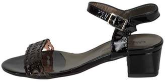 Lady Doc Patent-Black Block-Heel Sandals