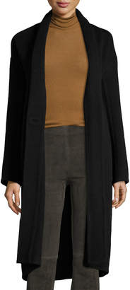 Vince High-Collar Crossover-Front Wool Top Coat