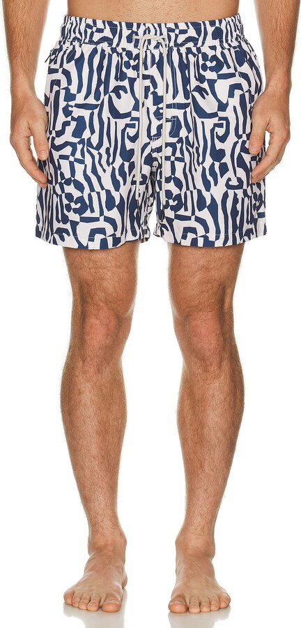 OAS Marbling Swim Shorts in Blue