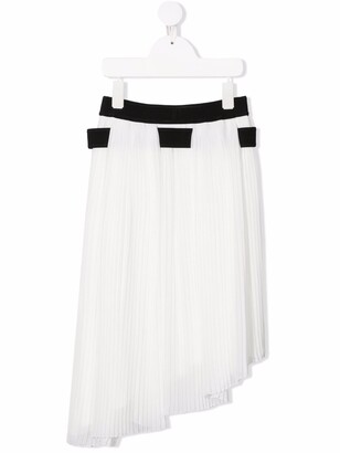Givenchy Kids Two-Tone Cotton Pleated Skirt