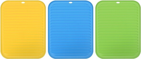 Unique Bargains Silicone Dish Drying Mat Under Sink Drain Pad Heat  Resistant Non-slipping Suitable For Kitchen Blue : Target