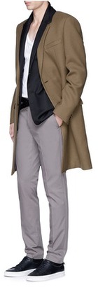 Lanvin Slim fit contrast collar wool coat