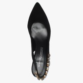 Thumbnail for your product : Kennel + Schmenger Foxley Black Suede Jewelled Sling Back Heels