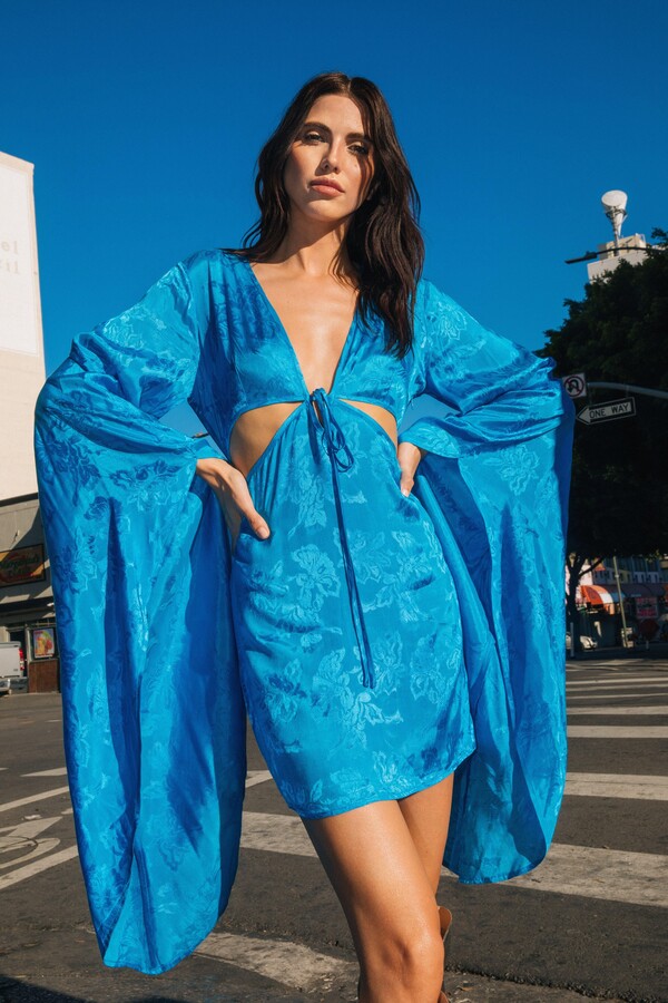 Flared Sleeve Nasty Gal Metallic Dress Dresses Metallic Star