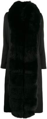 Philipp Plein long fur-stole coat