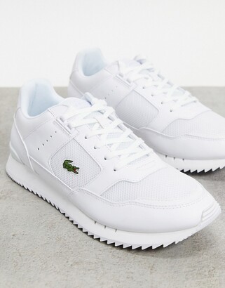 white lacoste trainers