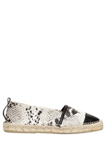Thumbnail for your product : Snake Embossed Leather Espadrille Flats