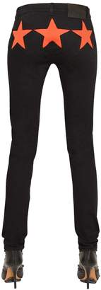 Givenchy Slim Stretch Denim Jeans W/ Star Inserts