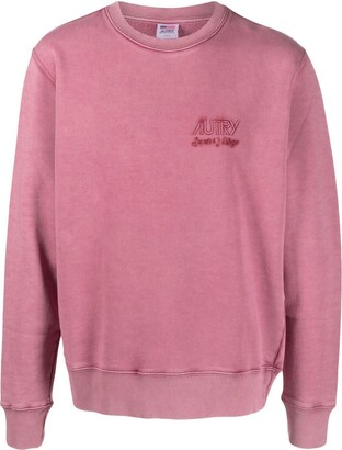 AUTRY Logo-Embroidered Faded-Wash Sweatshirt