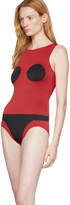 Thumbnail for your product : Rudi Gernreich Red and Black Knit Bodysuit