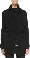 Thumbnail for your product : Helmut Lang Sonar Wool Drape-Neck Trench, Black