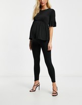 Thumbnail for your product : Flounce London Maternity Flounce Maternity over the bump supersoft leggings in black