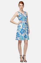 Thumbnail for your product : Kay Unger Embellished Floral Jacquard Fit & Flare Dress