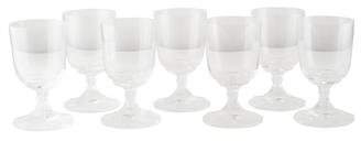 Lalique Set of 7 Valencay Wine Glasses