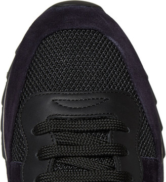 Alexander McQueen Mesh, Suede and Leather Sneakers