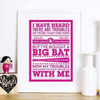 Dr. Seuss Chatty Nora 'Heard There Are Troubles' Print