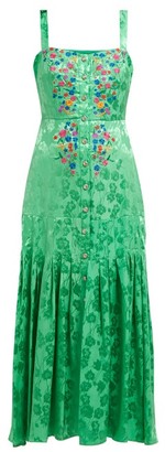 saloni green velvet dress
