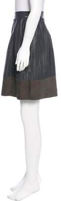 Escada Leather Knee-Length Skirt