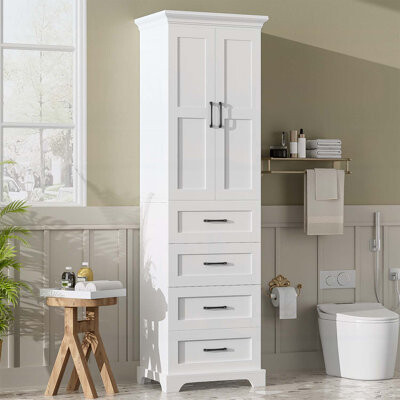 George Oliver Freestanding Storage Cabinet With Multiple DrawersAdjustable Shelves