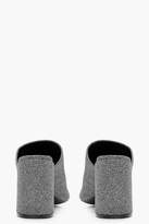 Thumbnail for your product : boohoo Lauren Shimmer Flared Heel Mules