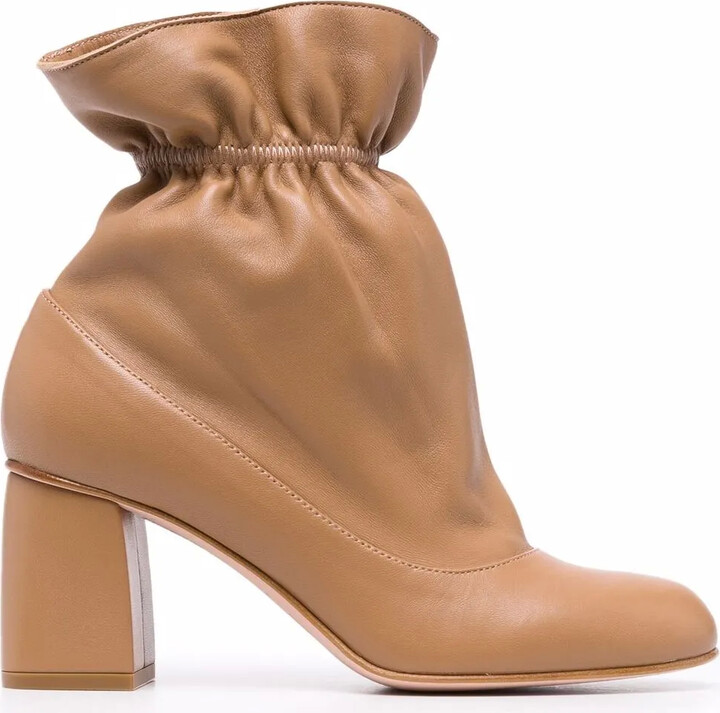 Red(V) Leather Ankle Boots