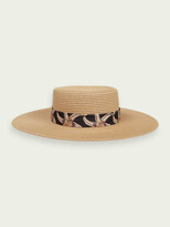 Thumbnail for your product : Scotch & Soda Printed trim paper straw hat | Women