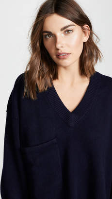 Tibi Deep V Cashmere Pullover