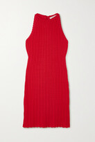 Thumbnail for your product : Giuliva Heritage Collection + Net Sustain The Lola Pointelle-knit Cotton Mini Dress - Red