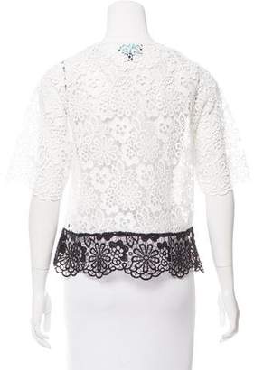 Cynthia Rowley Floral Guipure Lace Top