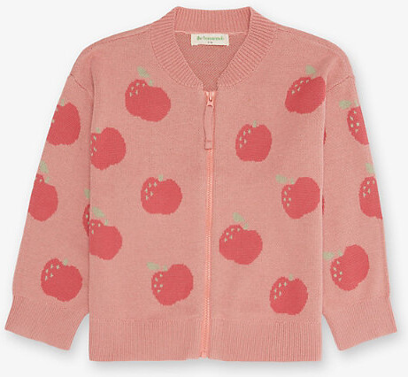 The Bonnie Mob Rosy Apple-Printed Long-Sleeve Knitted Cardigan 2-3 Years 2-3 Years